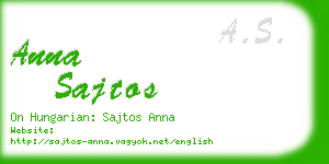 anna sajtos business card